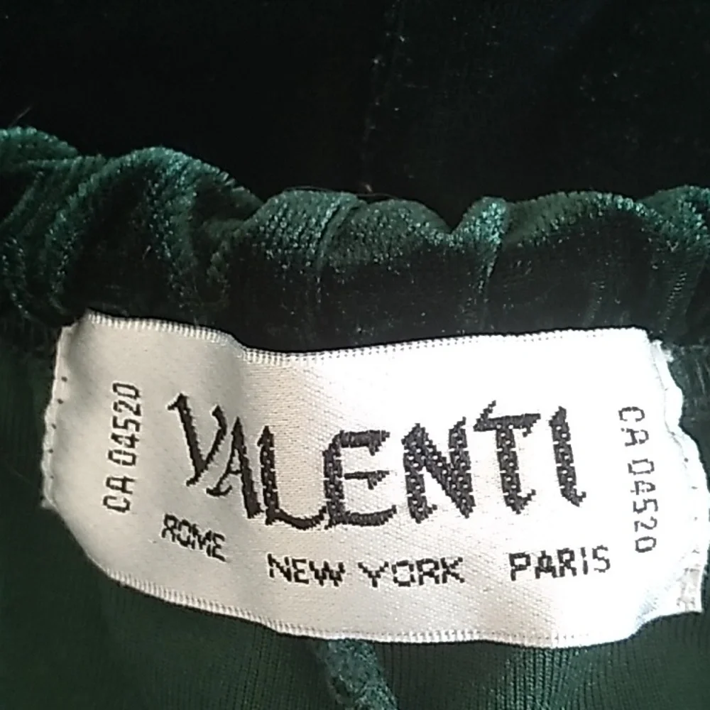 Valenti Women's Size Small Forest/Hunter Green Velvet Pull On Pants *Altered* - Picture 7 of 13